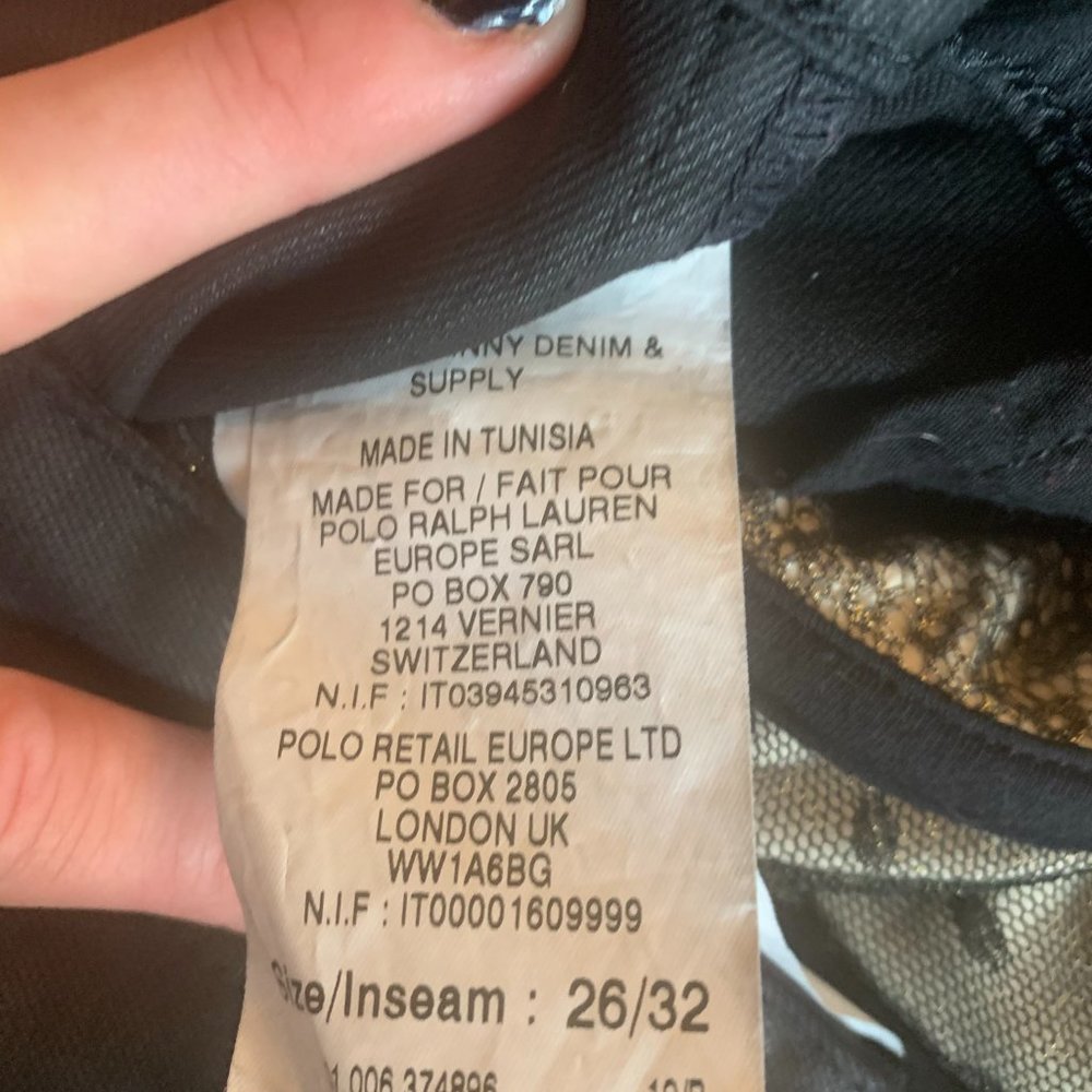 Sz 26 Ralph Lauren Coated Black Denim-NWOT - Picture 8 of 8